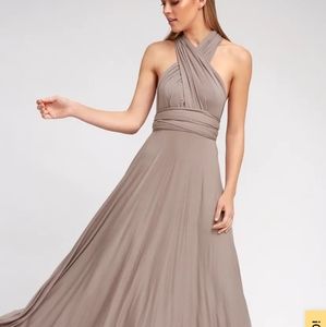 NWT Lulus Tricks of the Trade Dress in Taupe